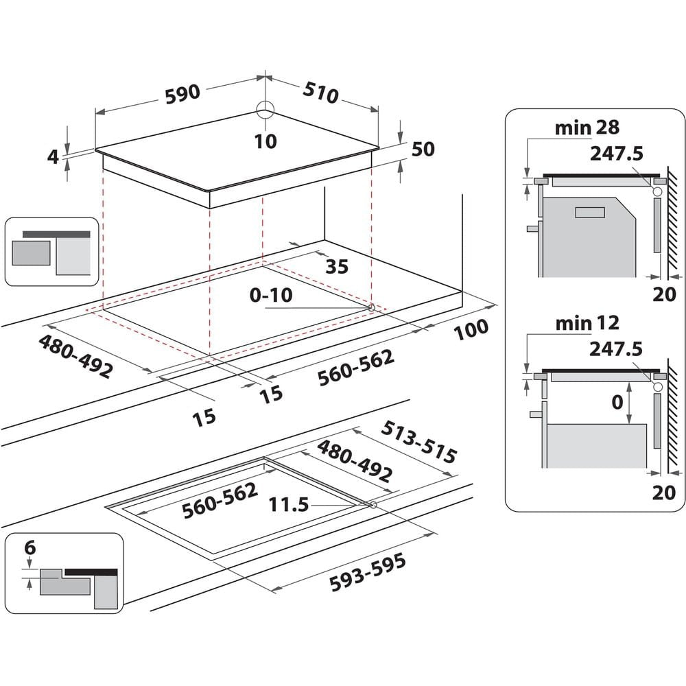 EAN 8003437071539 - Whirlpool WB B8360 NE BM Negro Integrado 60 cm Con placa de inducción 4 zona(s) imagen 7