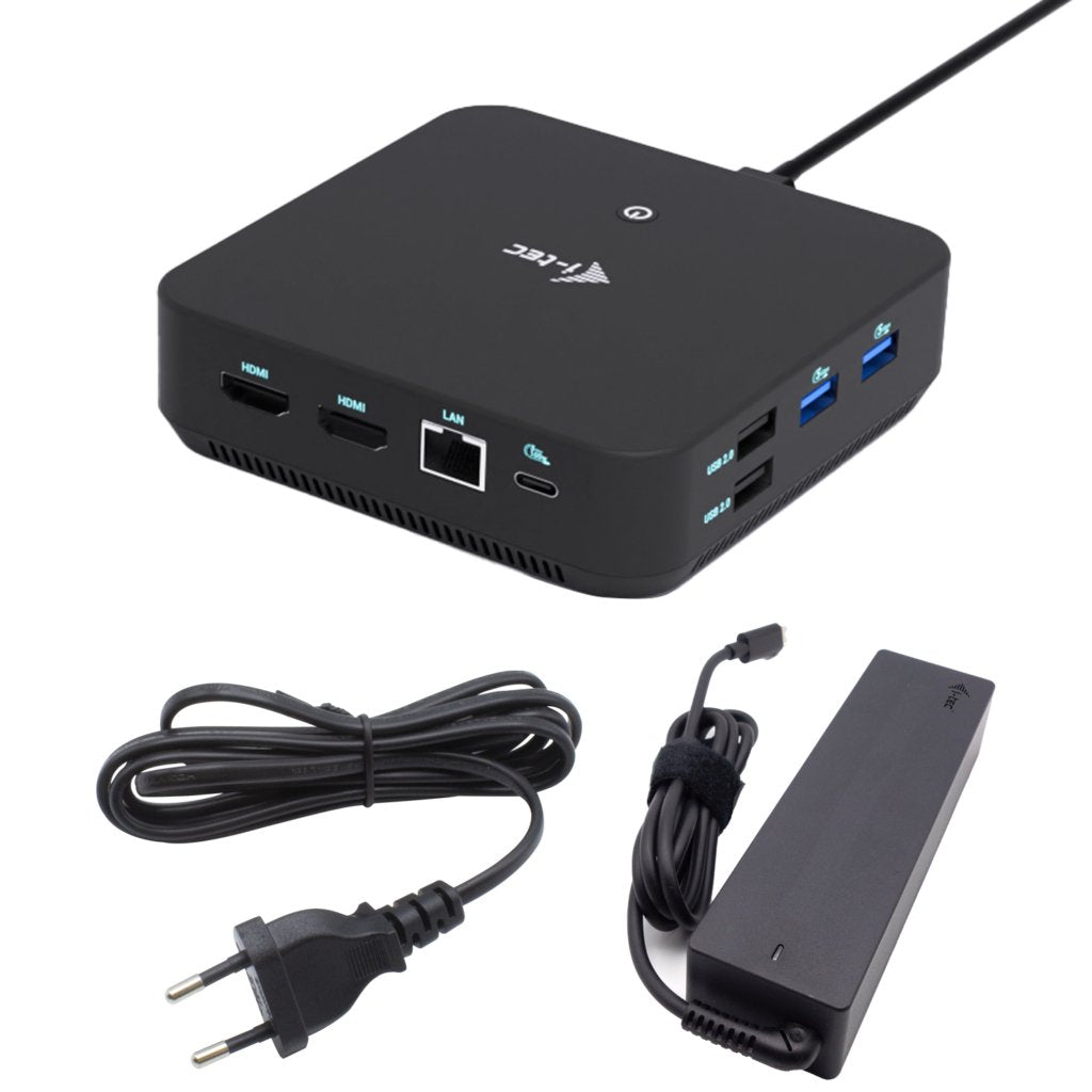 I-Tec Usb-C Ds 2 X Hdmi 1x Dp 1x Glan 1x Usb-C 3.2 3x Usb-A 3.2 2x Usb 2.0 1x 3.5mm Audio Mic 1x 100w Usb-C Power Delivery + Charger