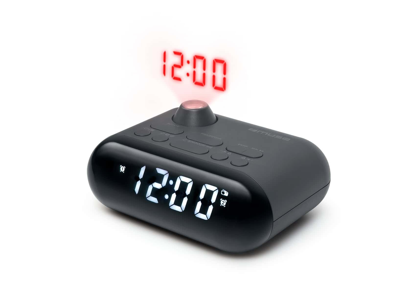 Radio  Muse M-179 P Clock With Projection, Black