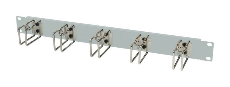 Allnet 19\"Zbh. Cableführungsplatte, 1he, Metall Con 5 Grossen Bügeln Lichtgris,