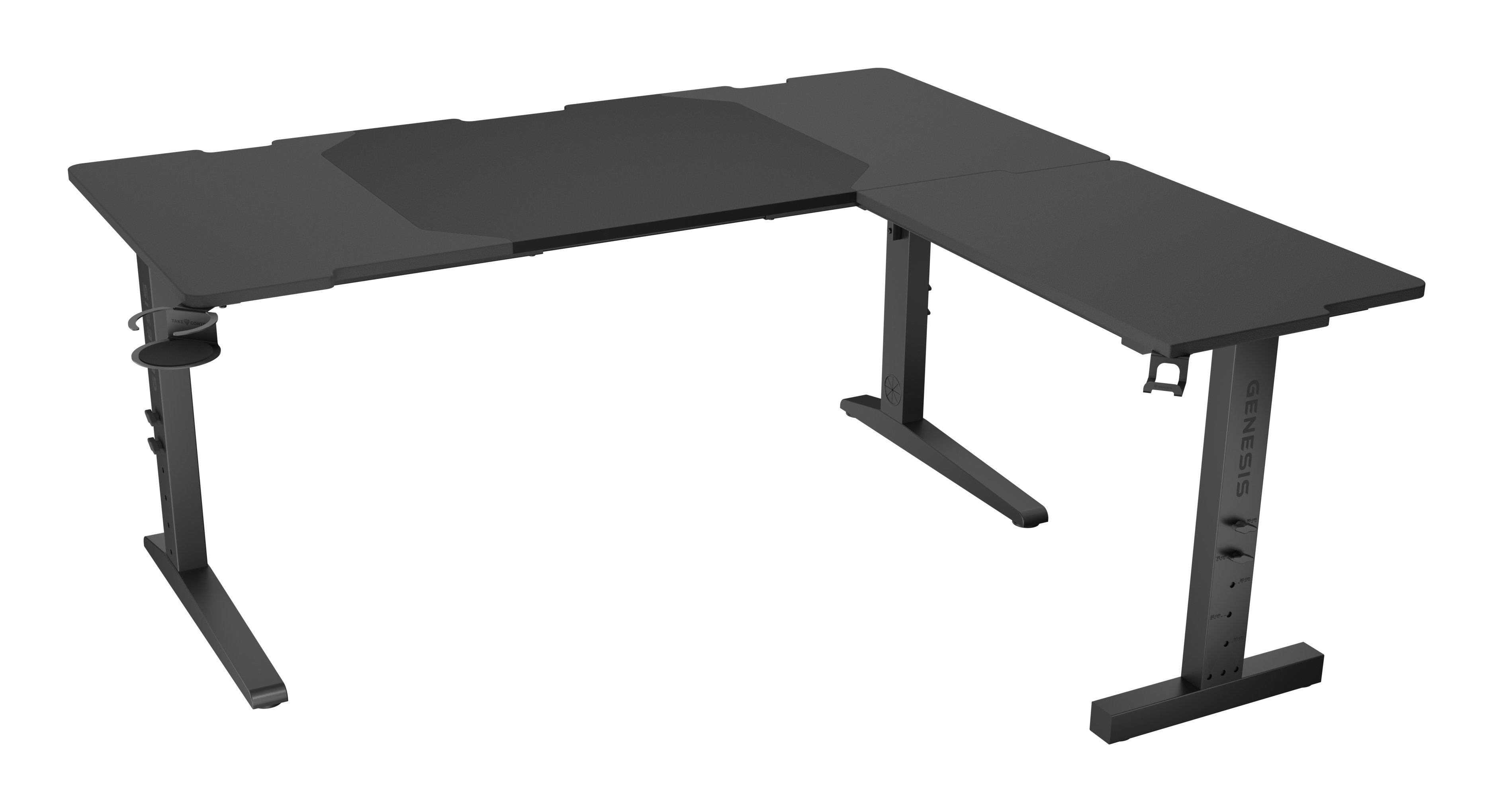 Mesa Gaming Genesis Holm Modular 160 Rgb Esquina Negro 160x75 Cm
