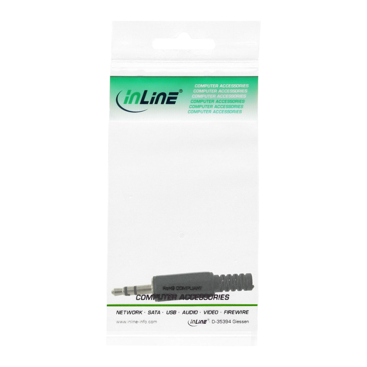 Inline 3.5mm Audio Stereo Macho Versión Para Soldar