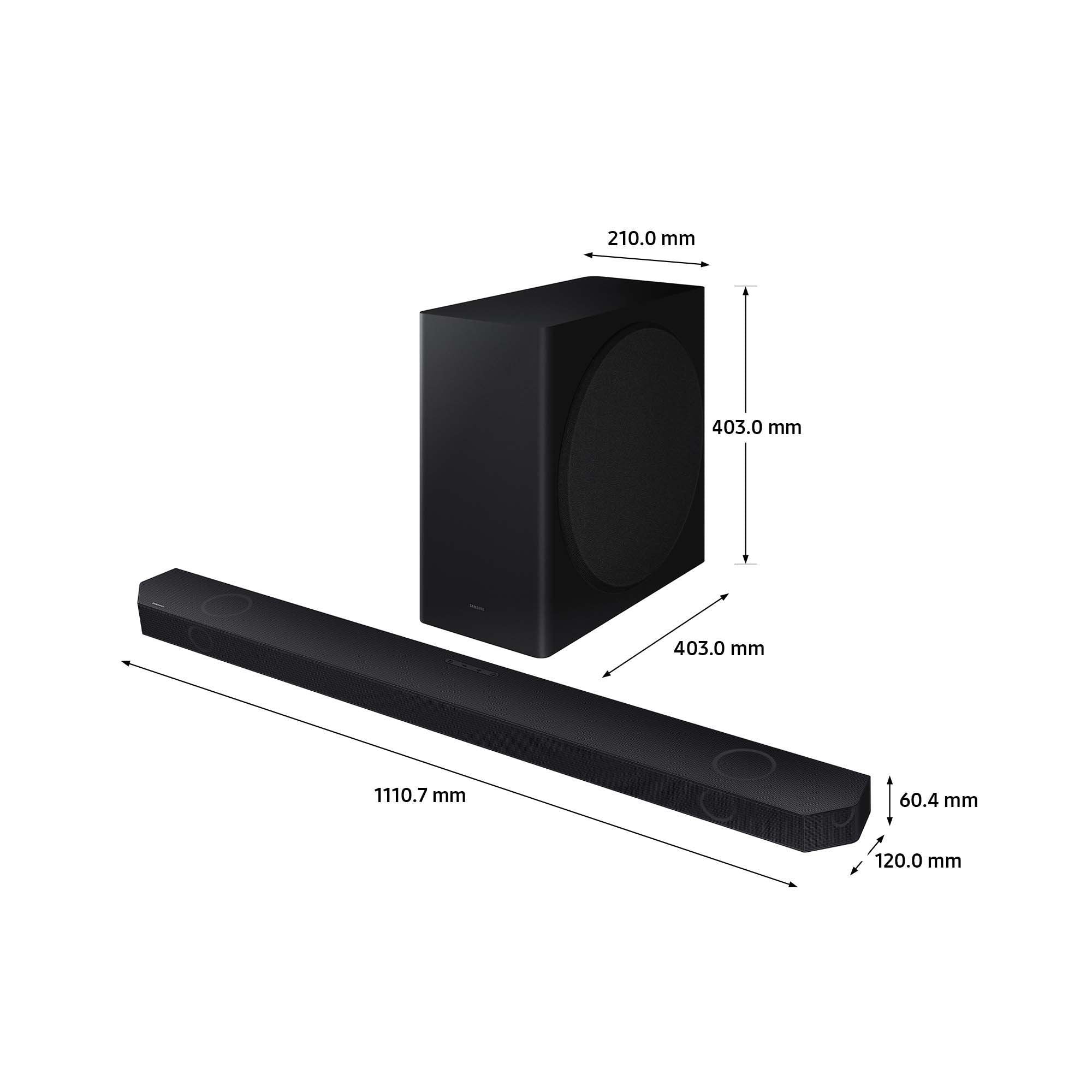 Barra De Sonido Samsung Hw-Q800d Zf Con Subwoofer 11 Altavoces, 5.1.2ch Negro