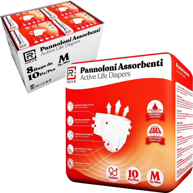 1 Conf. Da 25 Pz Tg. L Pannoloni Assorbenti Activelife Adulto Rmove