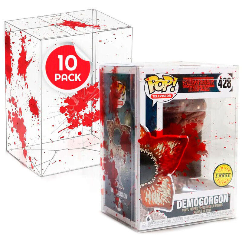 10 X Protector Pet 0.40 Mm Efecto Bala Y Sangre Figuras Estandar Funko Pop