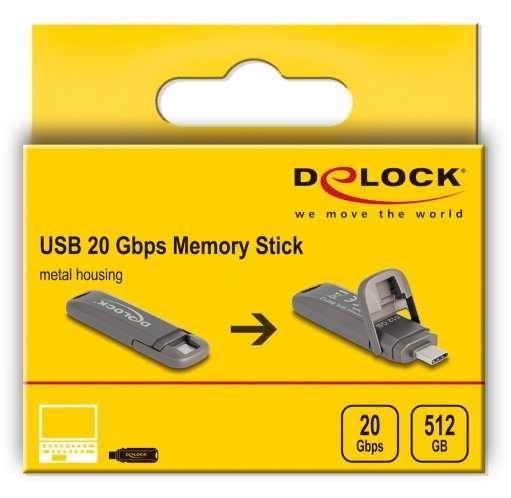Stick Delock Usb 20 Gbps Usb-C Speicherstick 512gb Lesegeschwindigkeit 1980mb S - Metallgehuse