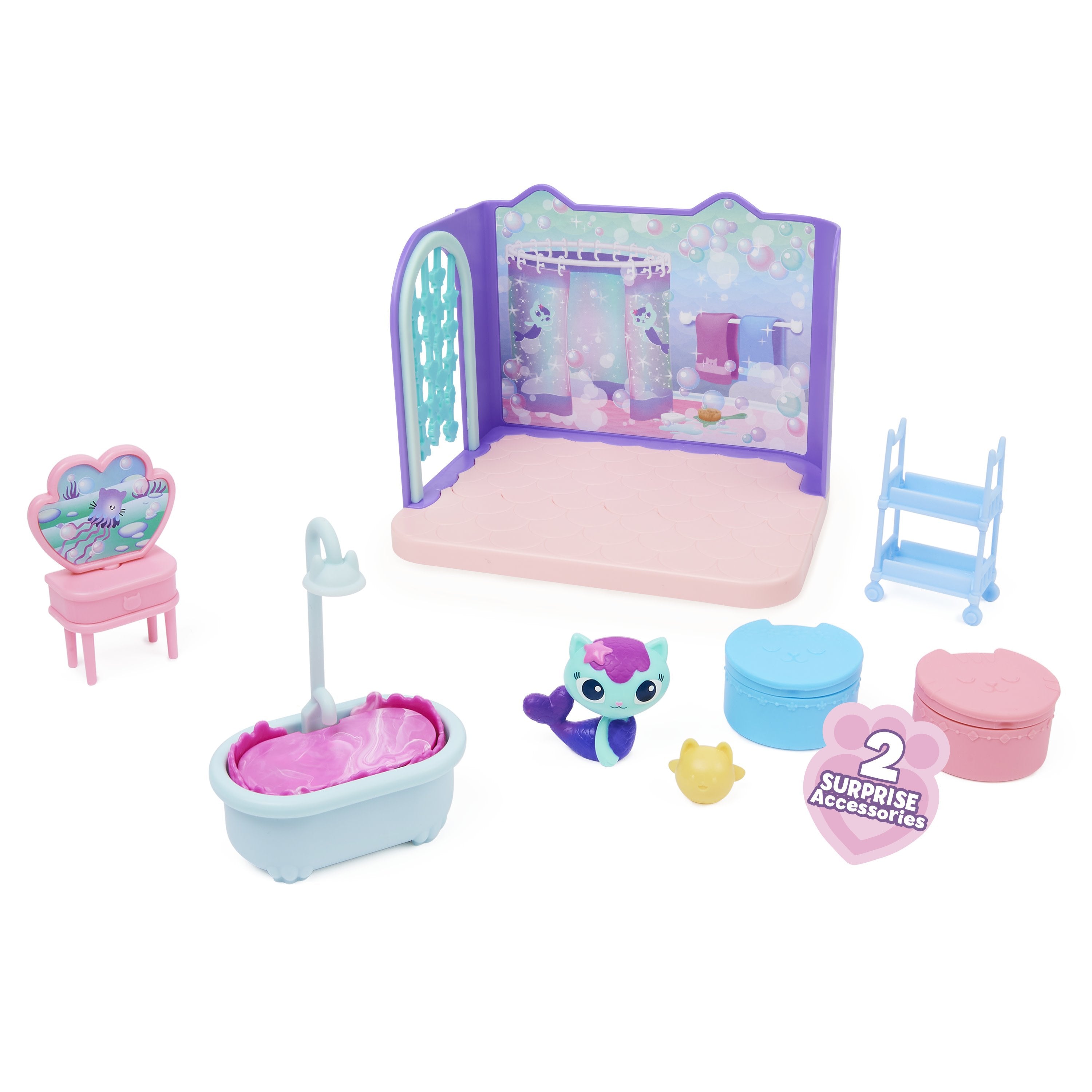 Spin Master Gabby'S Dollhouse Deluxe Room Baño Con Figura De Mono 6062036