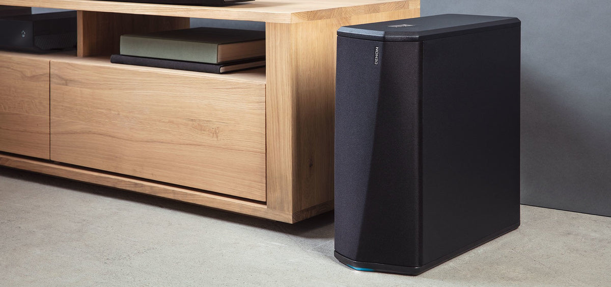 Subwoofer Denon Dsw 1h Inalámbrico Acoustic System Heos Built In Usb Entrada Analógica Negro