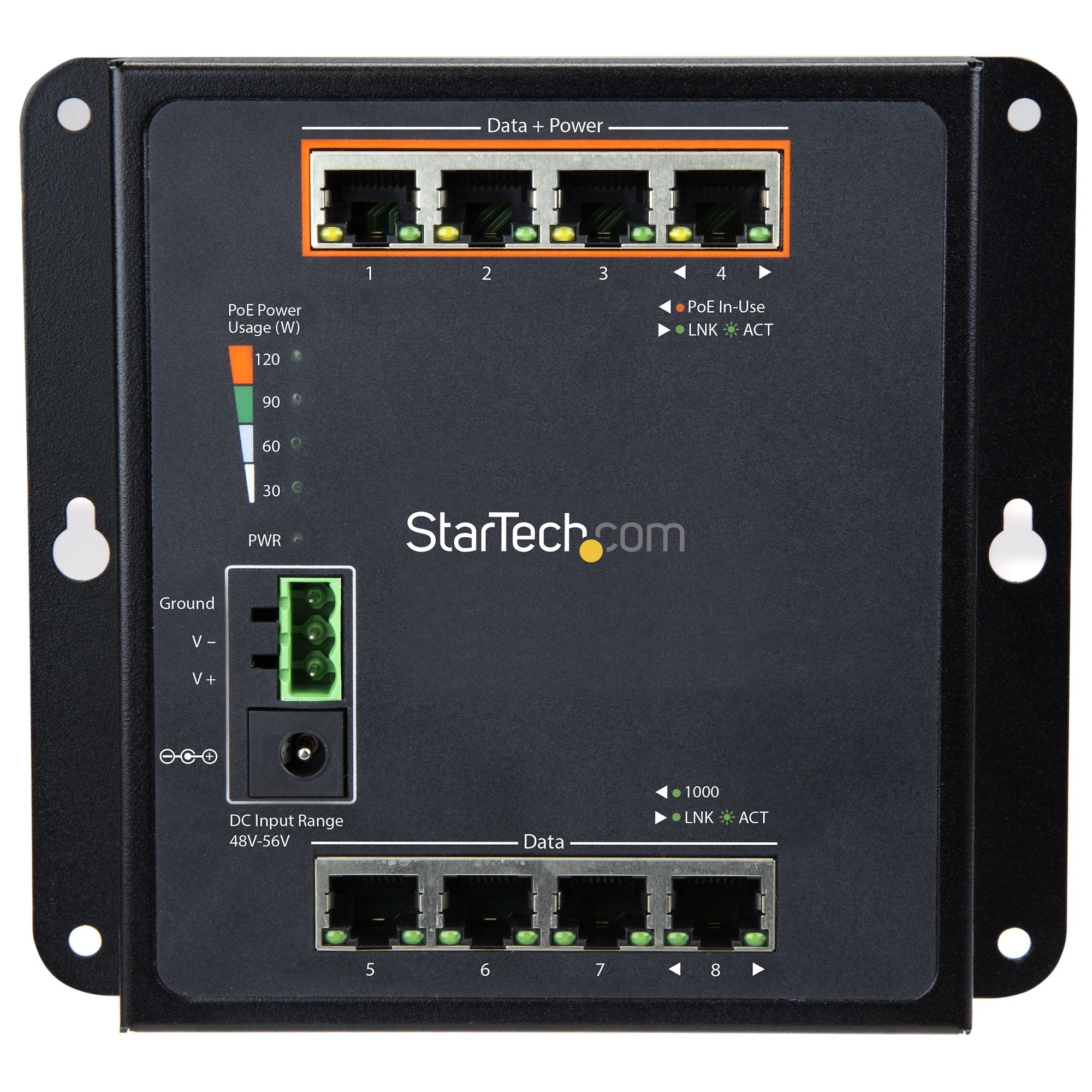 Startech.Com Switch Conmutador De Red Gigabit Ethernet Con 8 Puertos (4 Poe+) - 30w Por Puerto - De Pared - Gestionado