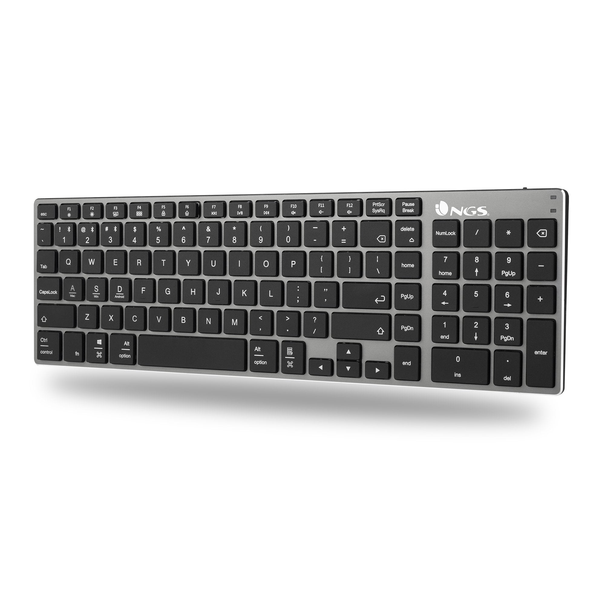 Ngs Fortune-Bt Teclado Multidispositivo Inalambrico Usb Bluetooth - Portugues - Silencioso - Teclas X-Type - Bateria