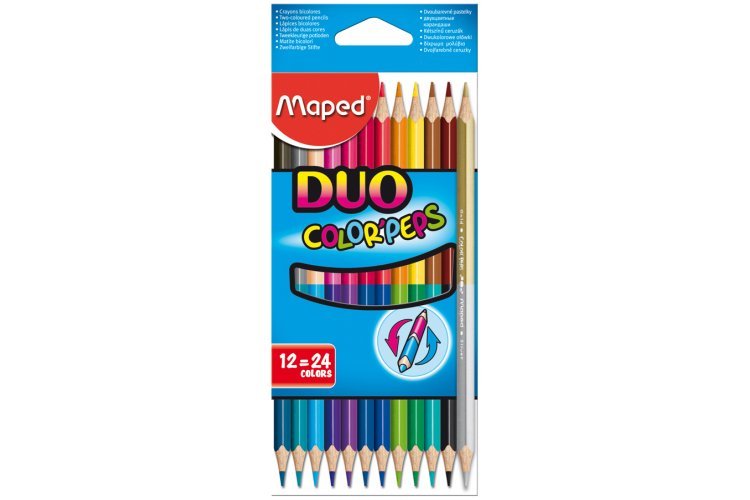 Maped Lápices De Colores Duo Color´Peps Bicolor Estuche De 12x2 C/Surtidos