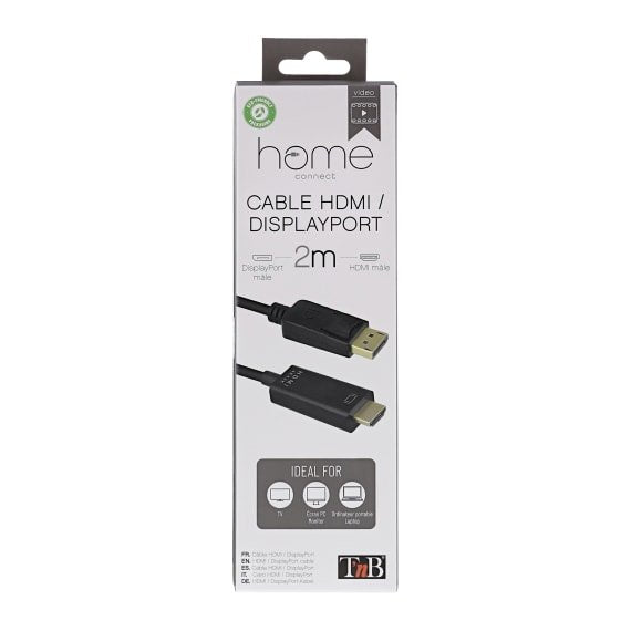 EAN 3303170104552 - T'nB HDMIDP2 adaptador de cable de vídeo 2 m DisplayPort HDMI tipo A (Estándar) Negro imagen 4