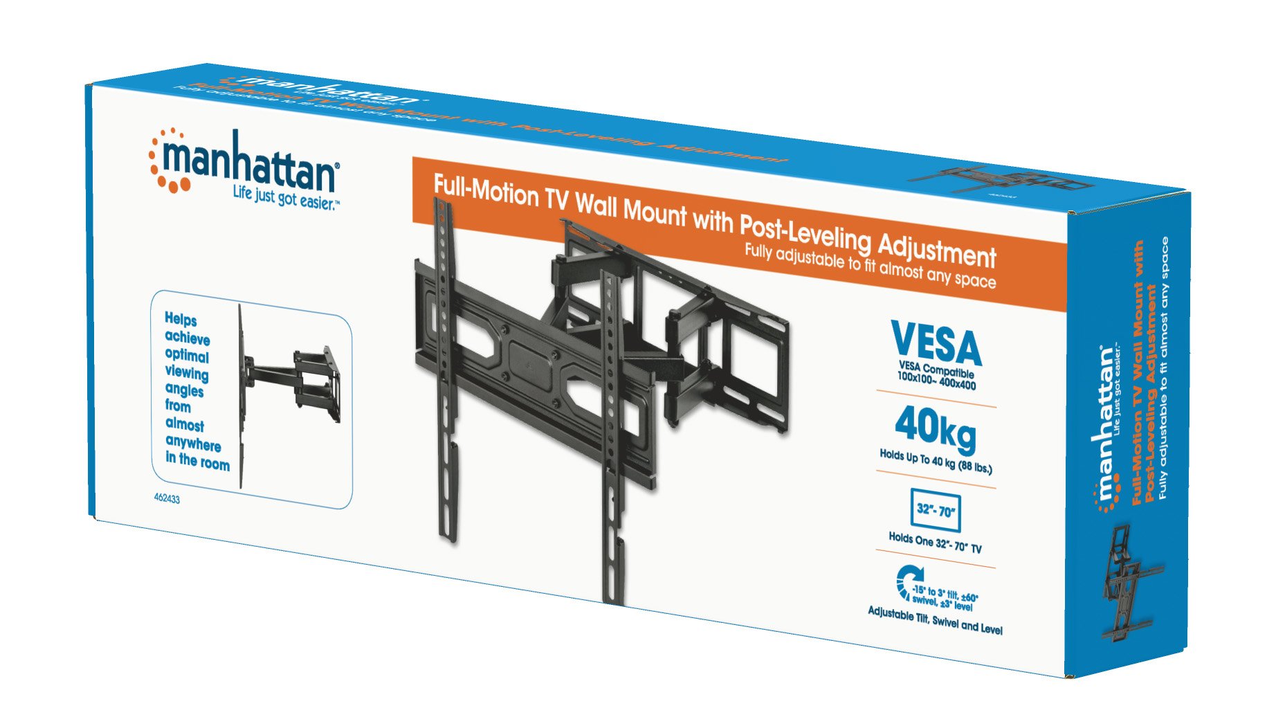 Manhattan Soporte De Pared Para Tv 32"-70" 40kg Full Motion