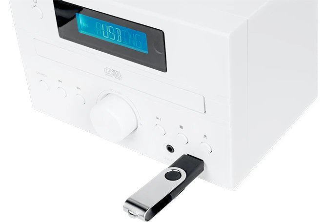 Thomson Micro Sound System Bt Radio Fm/Cd/Mp3/Usb Wood Finish White Mic121bt