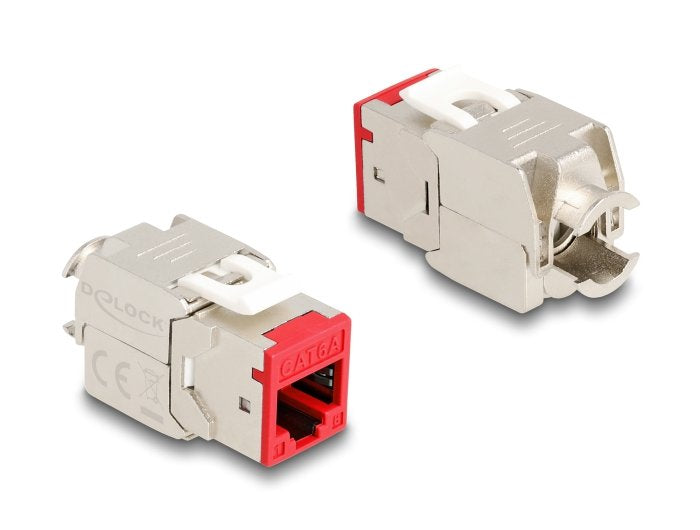 Delock Keystone Modulo Rj45 Hembra A Lsa Cat.6a Rojo Set 10 Piezas