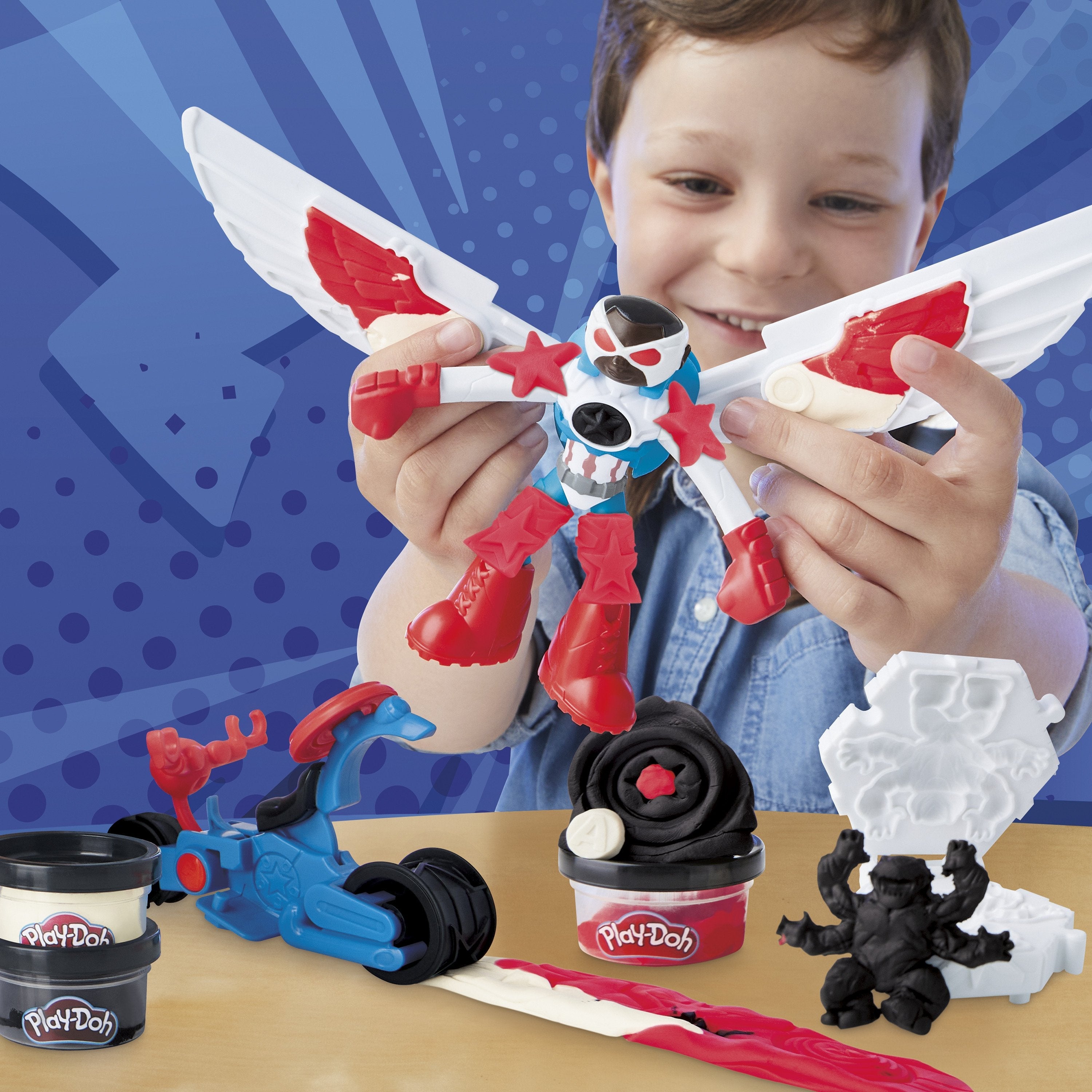 Moto Cortadora Del Capitan America Marvel Play-Doh