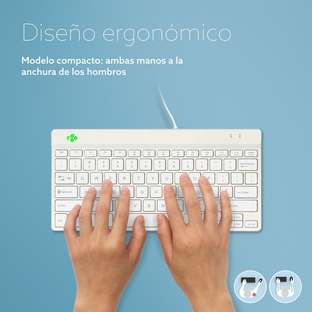 EAN 8719274491729 - R-Go Tools RGOCOUSWDWH teclado Oficina USB Inglés imagen 10