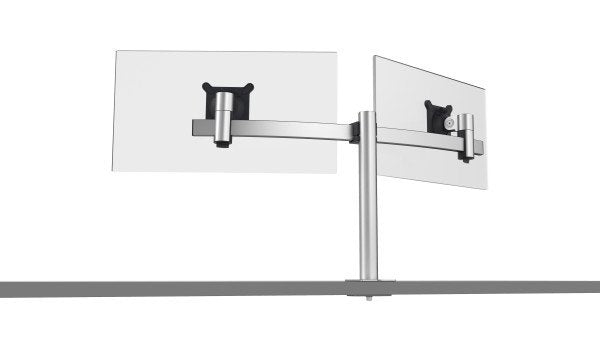 Soporte De Monitor Duradero Para 2 Monitores, Diámetro De Mesa Plateado