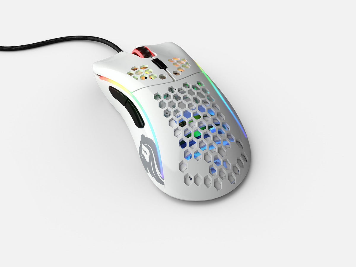 Souris Filaire Gamer Glorious Pc Gaming Race Model D Rgb (Blanc Brillant)