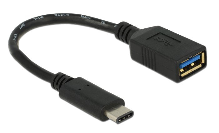 Delock Adaptador Superspeed Usb (Usb 3.1, 1.ª Generación) Usb Type-C Macho  Usb Tipo A Hembra 15 Cm Negro