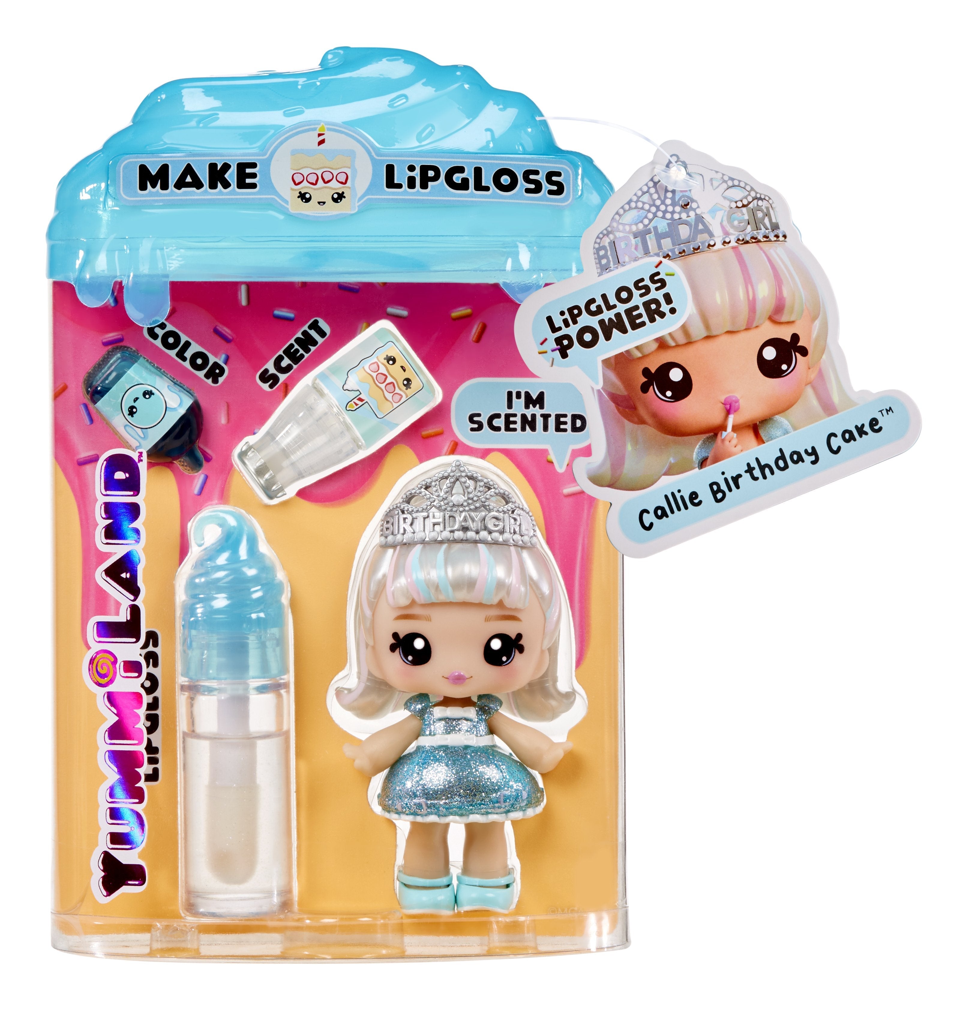 Muñeca De Brillo De Labios Yummiland De Mga Entertainment: Pastel De Cumpleaños De Callie, Muñeca   120704-Euc