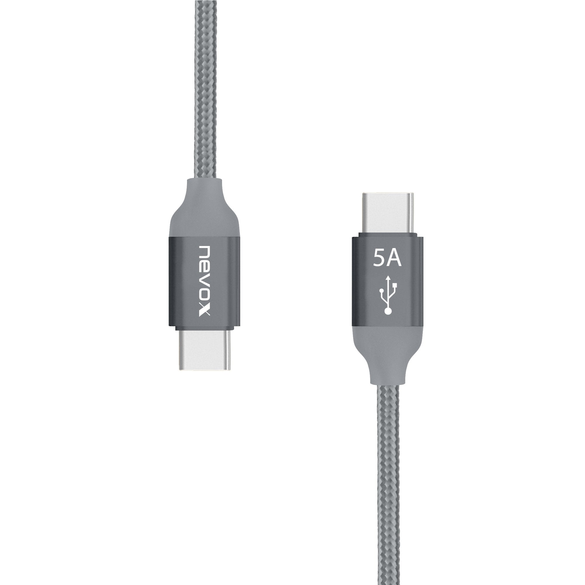 Cable Nevox Usb 2.0, Conector Usb-C > Conector Usb-C Gris, 2 Metros, Pd, Carga Con Hasta 100 Vatios 4250686406542