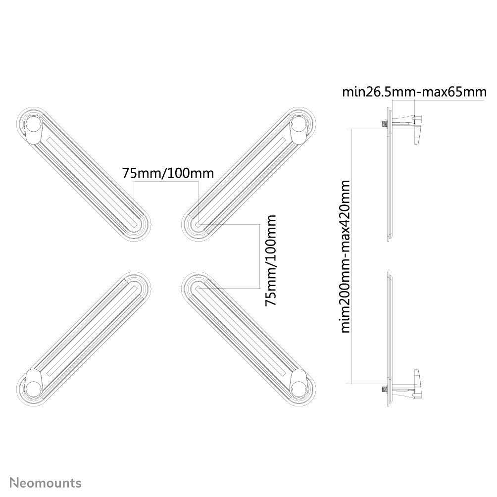 Newstar Placas Adaptadoras Newstar Fpma-Vesanon (10 "- 27"; Para 1 Pantalla; Pared)