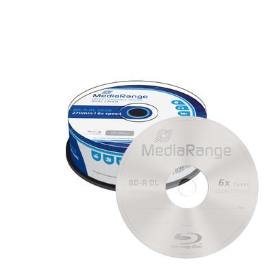 Mediarange Mr508 Disco Blu-Ray Lectura/Escritura (Bd) Bd-R Dl 50 Gb 25 Pieza(S)
