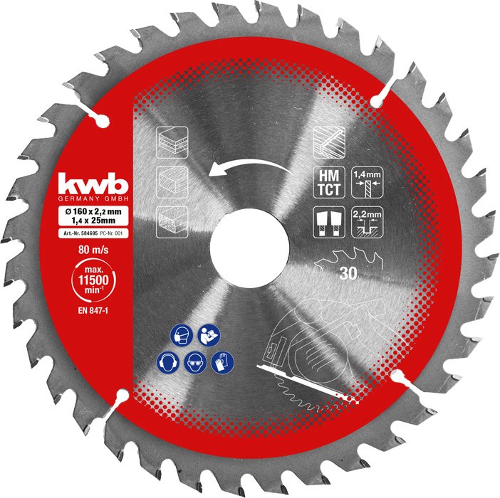 EAN 4009315847955 - kwb 584795 hoja de sierra circular 16,5 cm 3 pieza(s) imagen 3