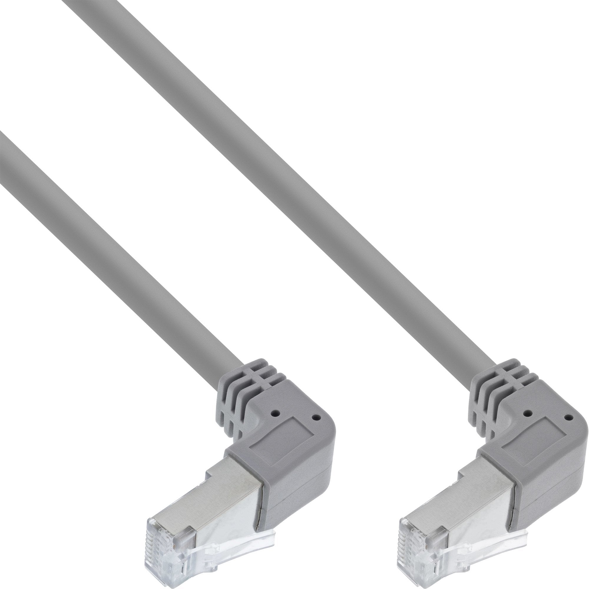 Cable De Interconexión Inline En Ángulo De Dos Lados Hacia Abajo, S/Ftp (Pimf), Cat.6, 250 Mhz, Pvc, Cobre, Gris, 1,1 M