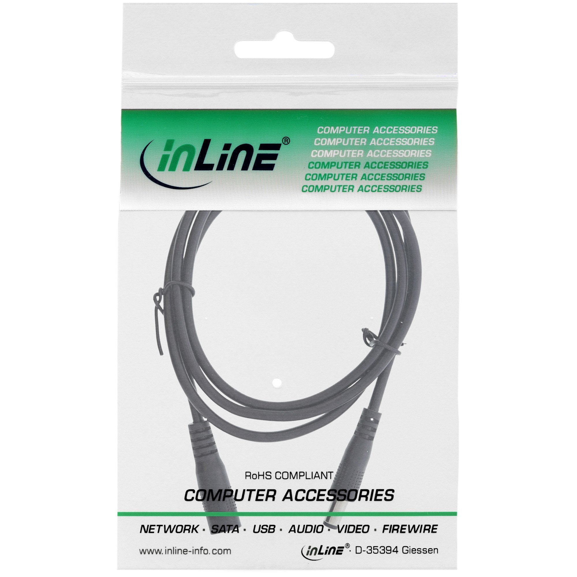 Cable De Extensión De Cc Inline, Enchufe De Cc Macho/Hembra 5,5x2,1 Mm, 5 M