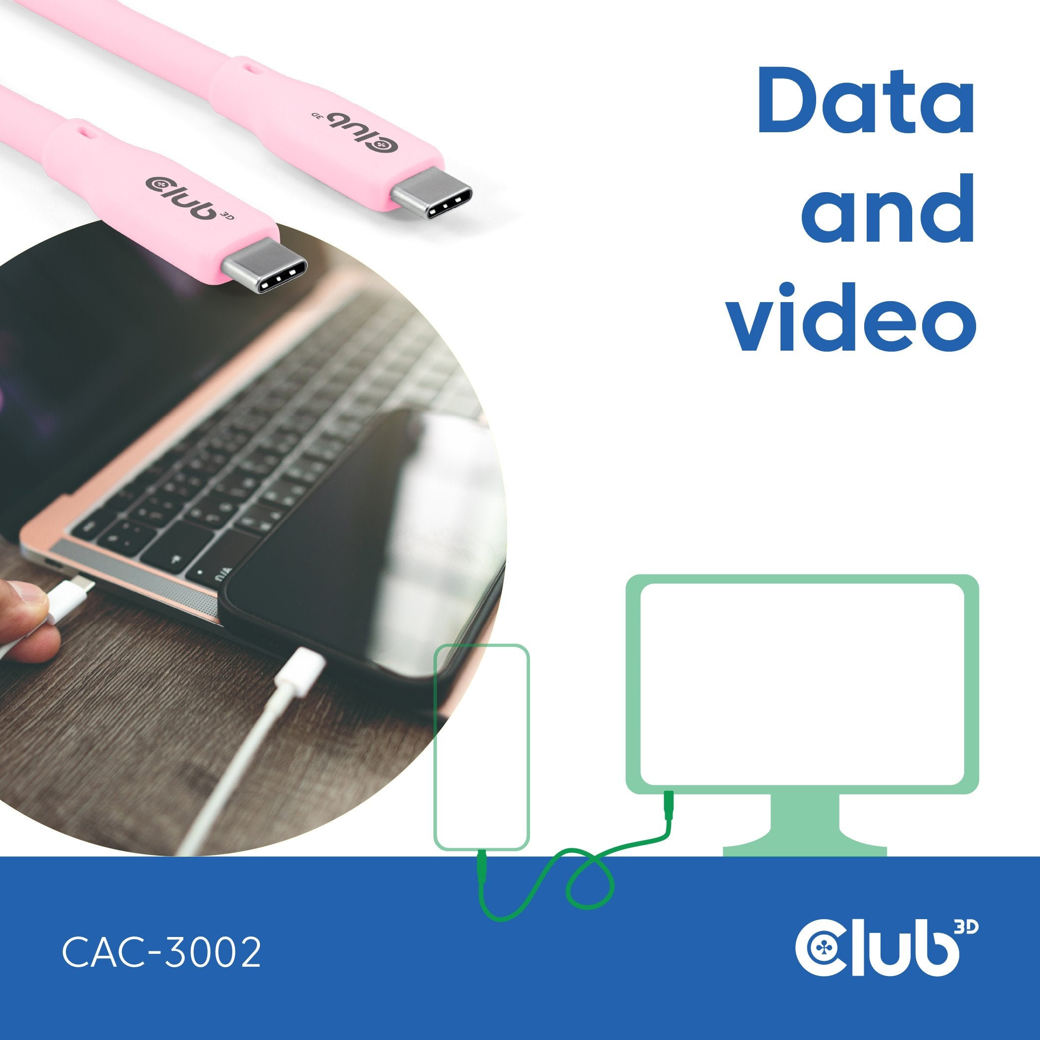 EAN 8719214472931 - CLUB3D CAC-3002 cable USB USB4 Gen 3x2 2 m USB C imagen 5