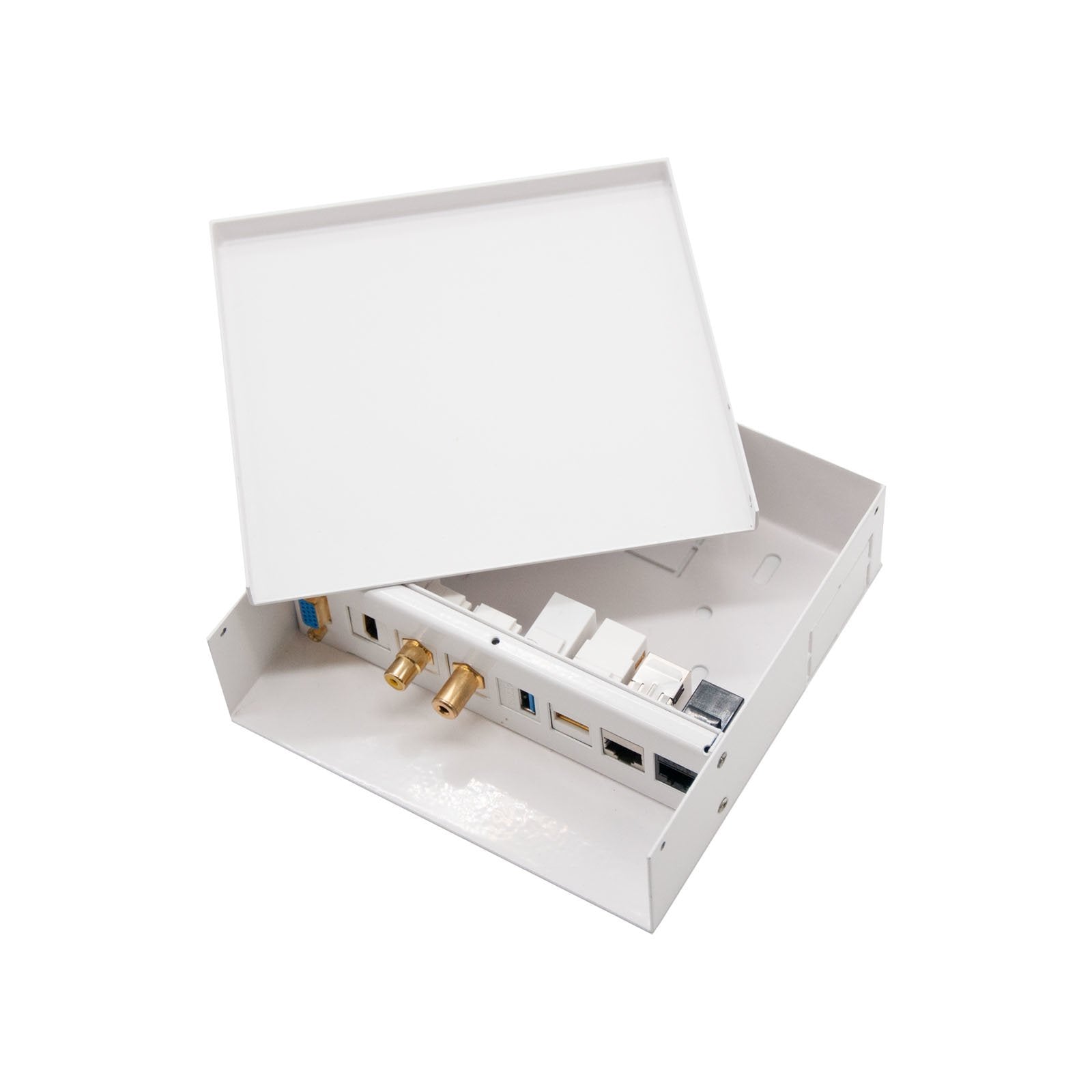 Nanocable Caja De Conexiones Multimedia De Pared Vga, Hdmi, Jack3.5, Rca, Usb 2.0 B, Usb 3.0, 2x Rj-45