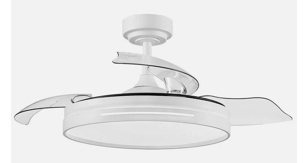 Ventilador Abrila Micenas Techo 1060 Mm Mando A Distancia 6 Velocidades Motor Dc Luz Led Integrada 3 Colores Acabado En Blanco