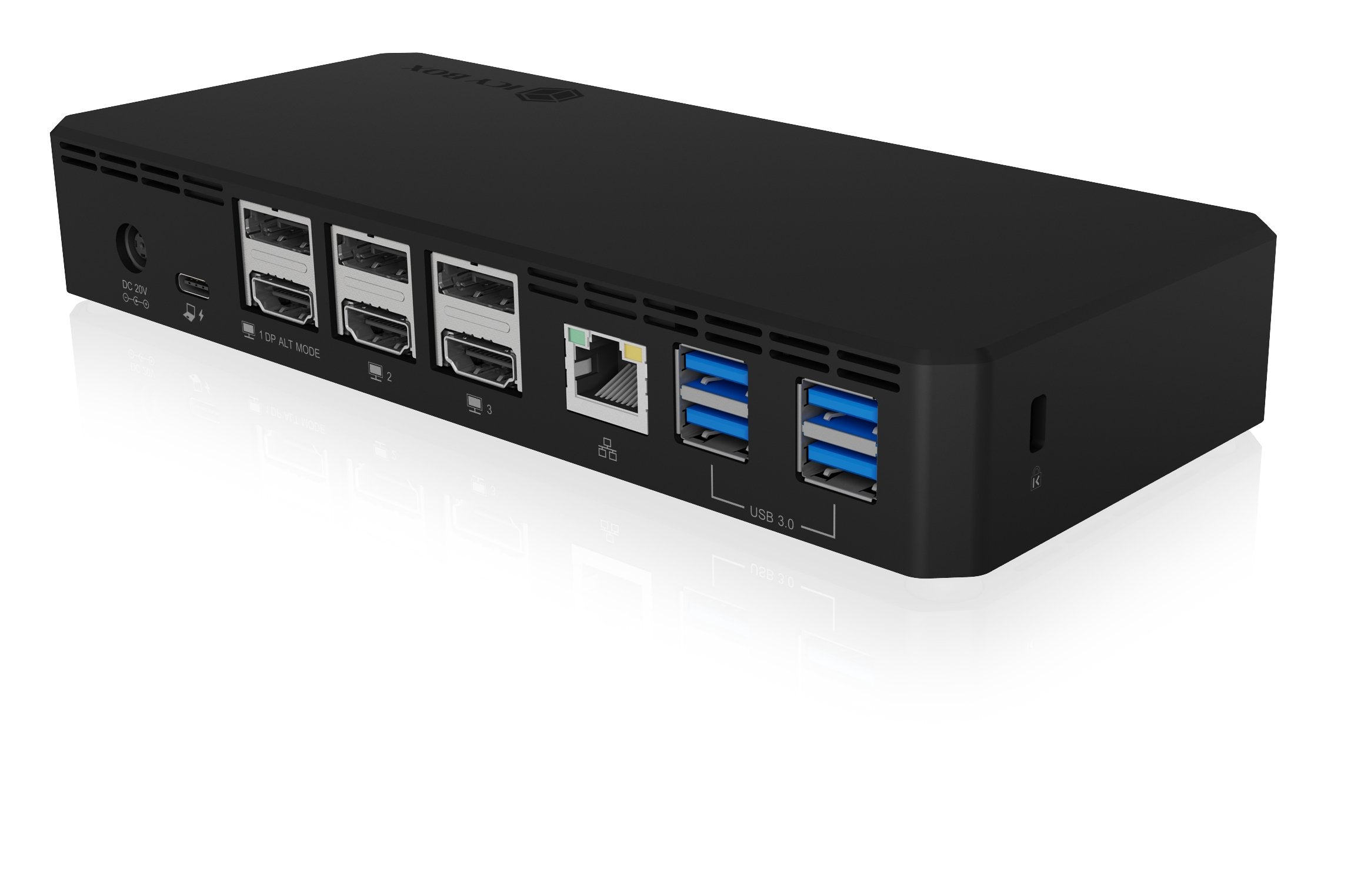 Icy Box Dockingstation 100w 4k Hdmi/Dp/Dl/Rj45/Usb Type-C & A
