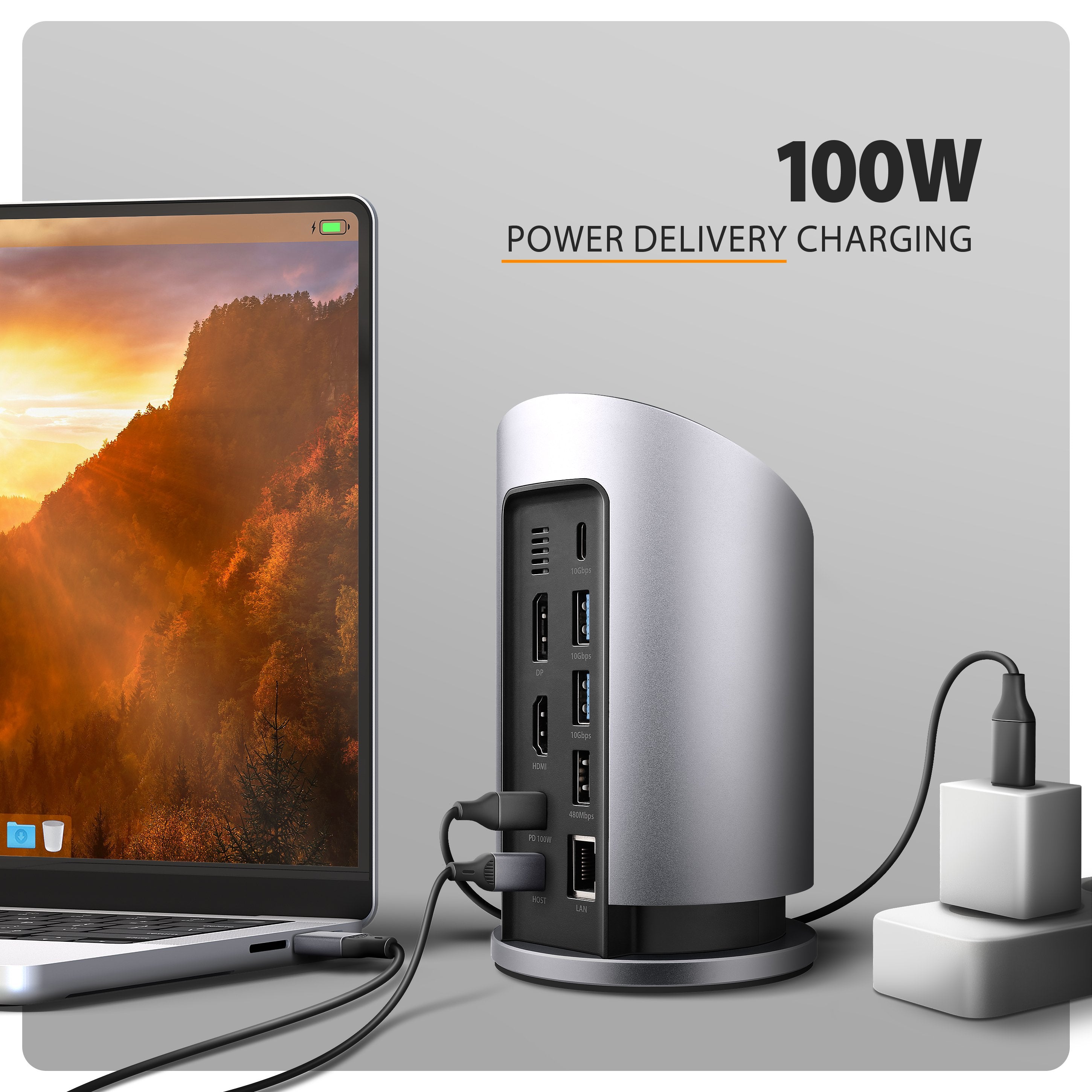 EAN 8595247908735 - Axagon HMC-WL9 base para portátil y replicador de puertos Alámbrico USB 3.2 Gen 2 (3.1 Gen 2) Type-C Gris imagen 7