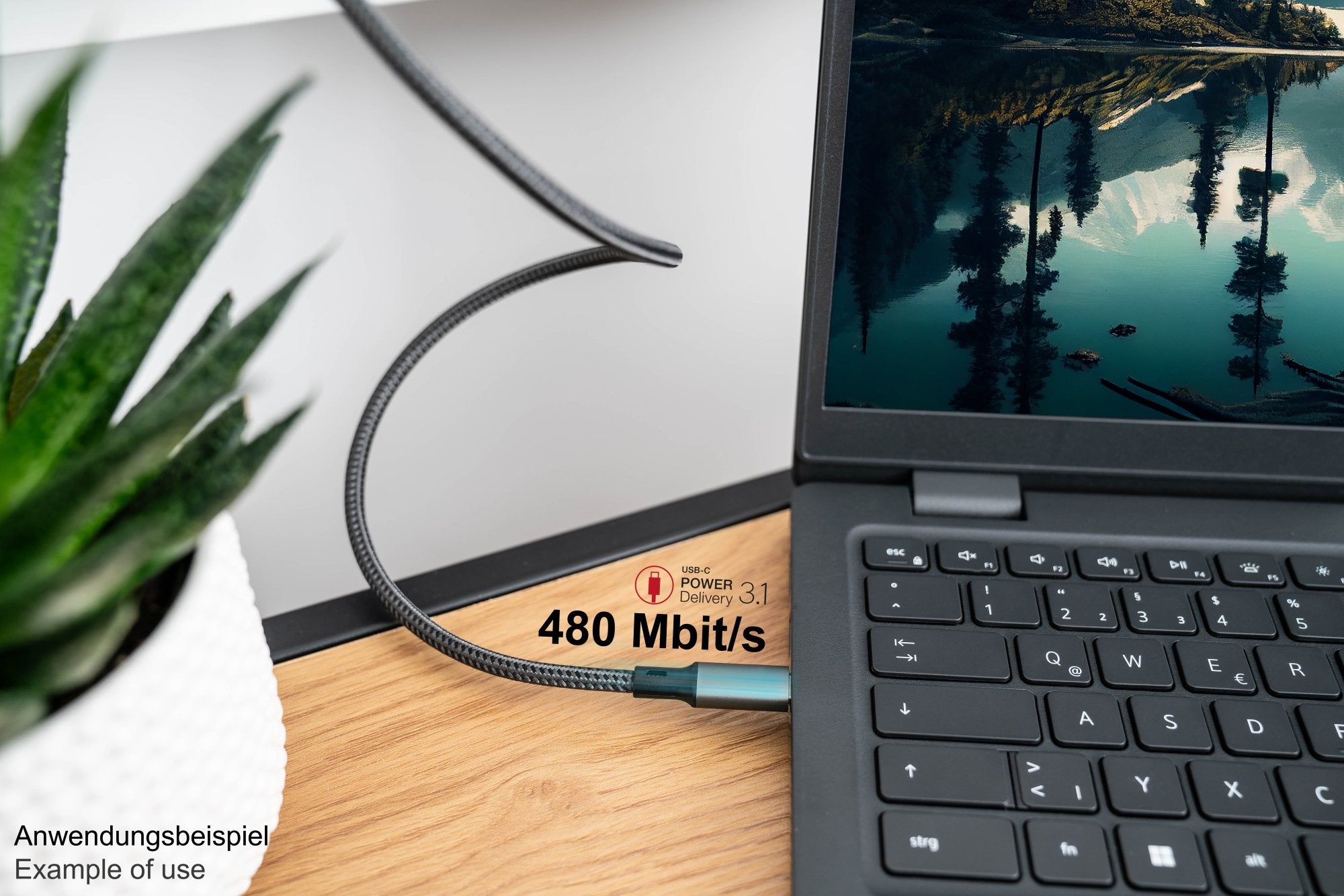 Cable Alcasa 2240-Cct005a  Usb Usb 2.0 2 M Usb C Negro