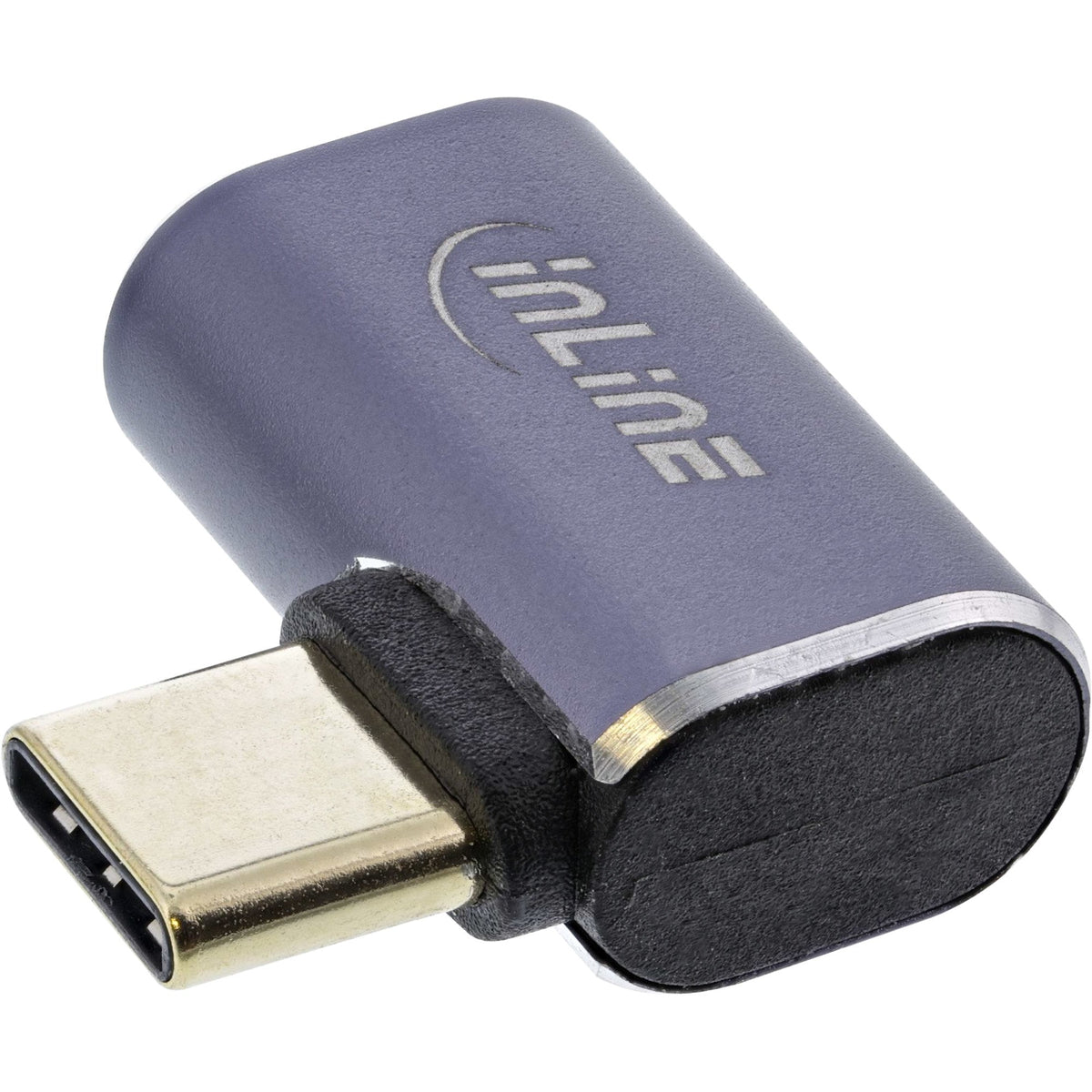 Adaptador Inline Usb4, Usb Tipo C Macho/Hembra En Ángulo Derecho/Izquierdo, Aluminio, Gris