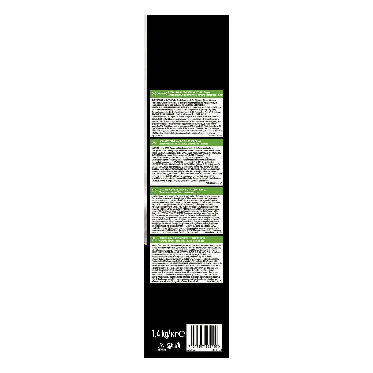 Purina Pro Plan Liveclear Sterilised Adult Bogata W Lososia 1,4kg