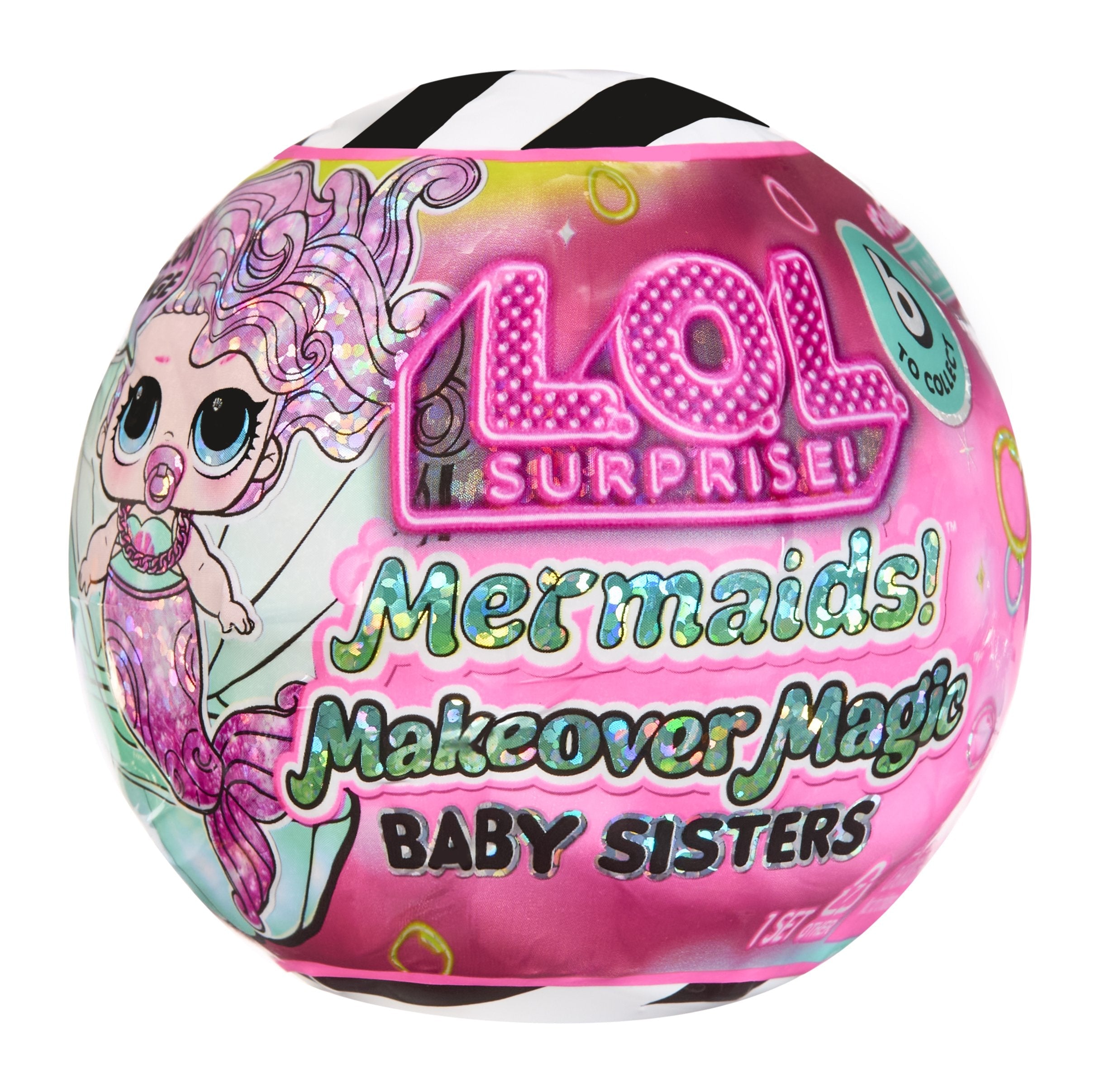 Mga Entretenimiento L.O.L. ¡Sirenas Sorpresa! Makeover Magic Baby Sisters, Figura De Juguete, Artículos Surtidos, Una Figura 598787-Euc