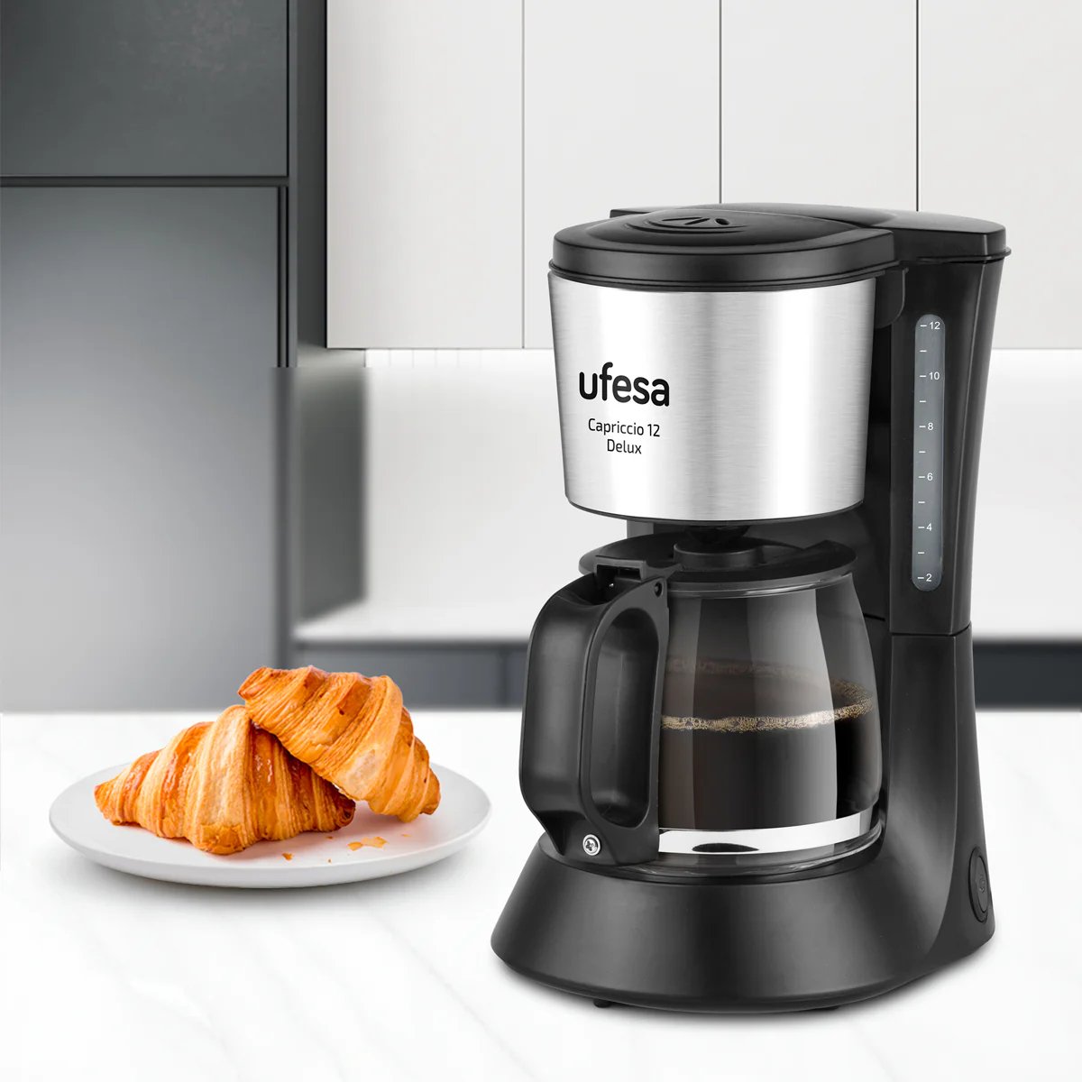 Cafetera De Goteo Ufesa 71605329 Capriccio 12 Delux Para 12 Inox/Negro
