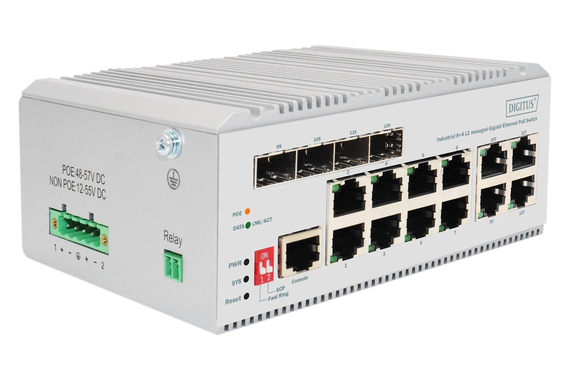 Switch Digitus 8 Puertos Gigabit Poe, L2 Adminimrado, 4 Sfp Uplink