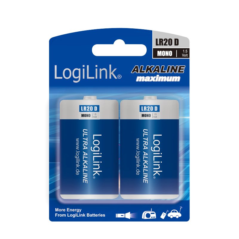 Logilink Mono - Batería 2 X D - Alcalino