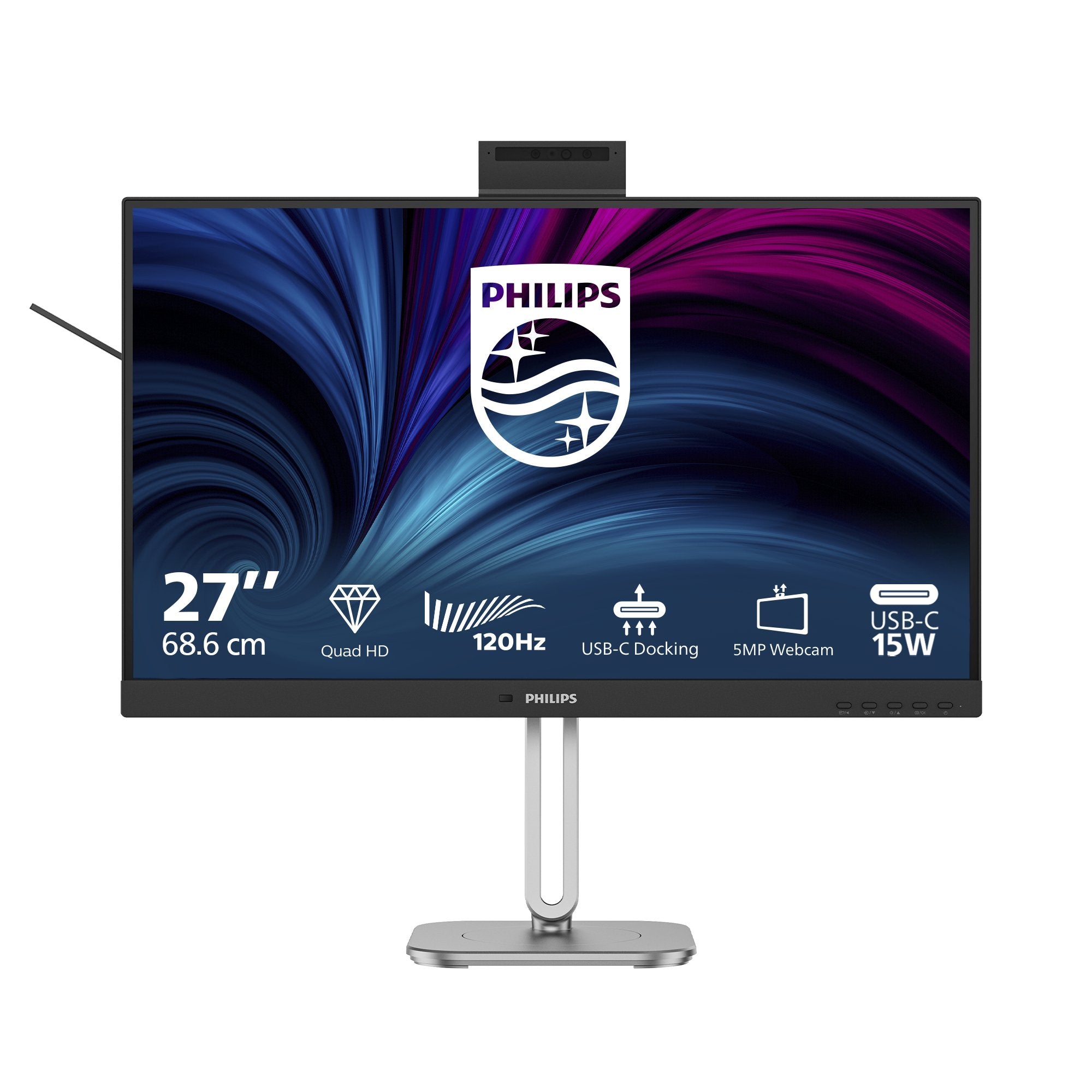 Philips Tft 27b2u4601h 68.5cm Ips 27'' 2560x1440 Dp Hdmi Usb-C Webcam