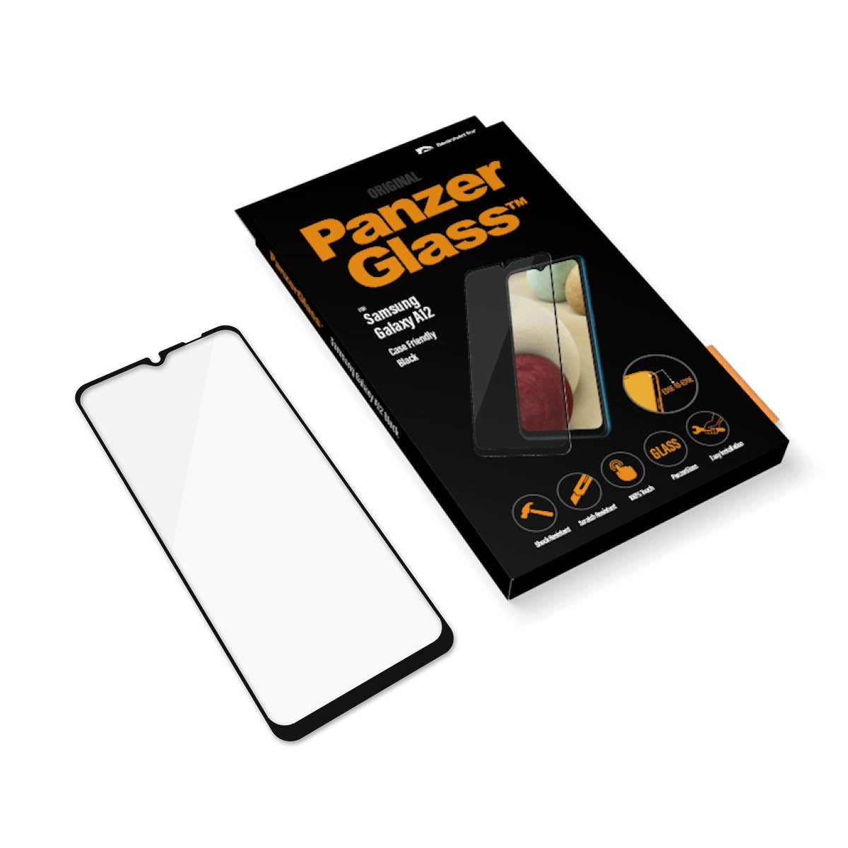 Protector De Pantalla Panzerglass 7251 Para Samsung Galaxy A12 Case Friendly Negro