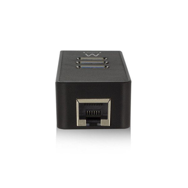 Ewent Usb3.1 Gen 1 Hub 3 Ports + 1 Port Gigabit Lan, Usb Powered Ewent Ew1140, Usb 3.0 (3.1 Gen 1) Type-A, Rj-45,Usb 3.0 (3.1 Gen 1) Type-A, 5000 Mbit/S, Negro, 0,18 M, 110 Mm