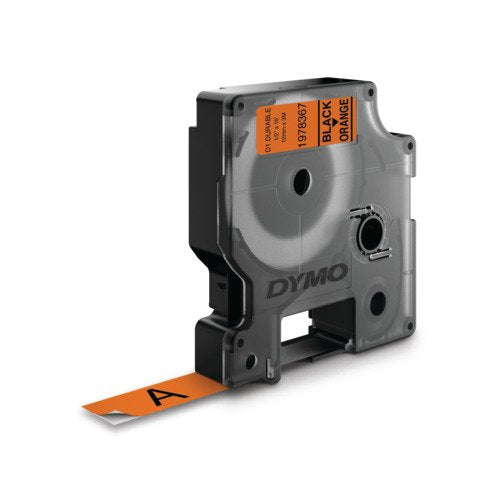Dymo D1 - Etiquetas Durable - Blanco Sobre Naranja - 12mm X 3m
