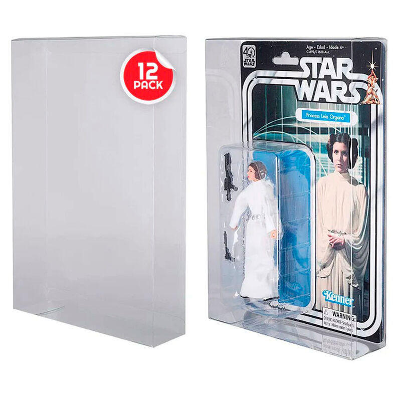 12 X Protector Pet 0.35 Mm Figuras En Blister Hasbro Star Wars 40th Anniversary