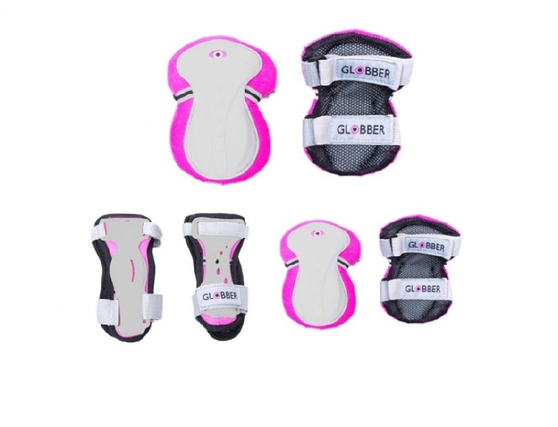 Globber Elbow And Knee Pads Protective Junior  Deep Pink Xs Range B ( 25-50kg ),541-110