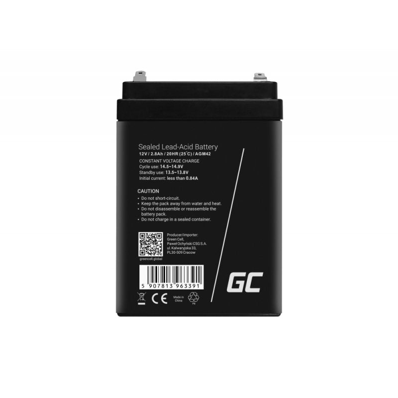 Greencell Batería Agm Vrla 12v 2.8ah